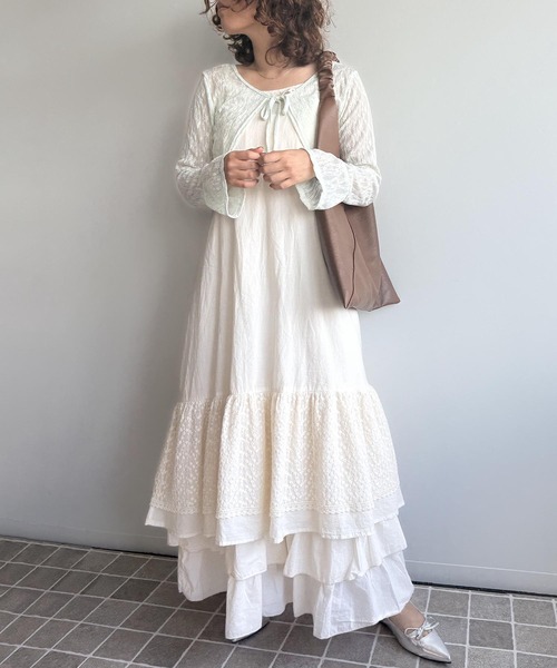 aimoha(アイモハ)の「透かし編みベルスリーブカーディガン (SS)(カーディガン/ボレロ・レディース・ブルー/ライトベージュ/グリーン/ピンク/ホワイト・FREE)」の21枚目の写真