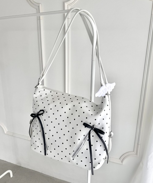 【OAFISH】Dot tie shoulder bag ドット ショルダーバッグ Colorful Dots Shoulder Bag for Women Shoulder Handbags with