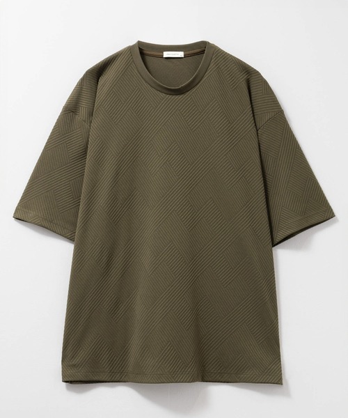 URBAN COLLECTION(アーバンコレクション)の「URBANCOLLECTION リンクスジャカードTシャツ(Tシャツ/カットソー・メンズ・ブラック/グレー/ホワイト/オリーブ・XL/M/L/S)」の4枚目の写真