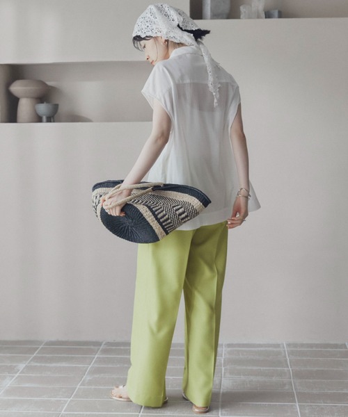 Doux archives（ドゥアルシーヴ）の「センタープレスイージーパンツ（その他パンツ・レディース・グリーン/ブラウン/イエロー・36/38）」の11枚目の写真