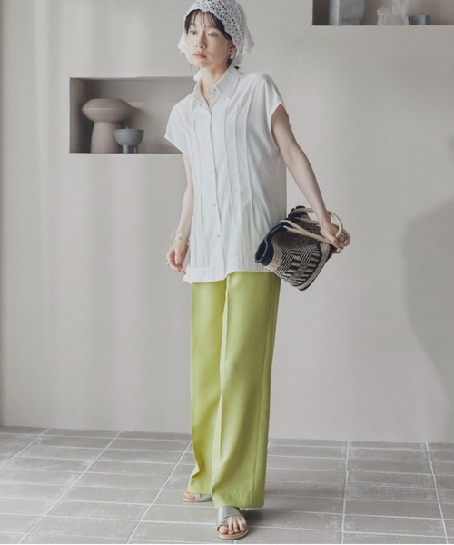 Doux archives（ドゥアルシーヴ）の「センタープレスイージーパンツ（その他パンツ・レディース・グリーン/ブラウン/イエロー・36/38）」の13枚目の写真