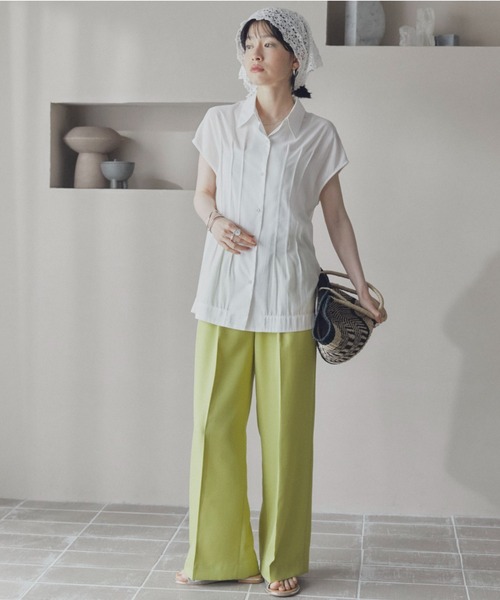 Doux archives（ドゥアルシーヴ）の「センタープレスイージーパンツ（その他パンツ・レディース・グリーン/ブラウン/イエロー・36/38）」の14枚目の写真