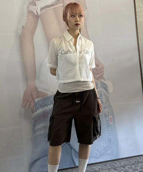 SCULPTOR(スカルプター)の「Twill Cargo Half Pants(その他パンツ・レディース・ネイビー/チャコールグレー/カーキ・X-SMALL/SMALL/MEDIUM/LARGE)」の8枚目の写真