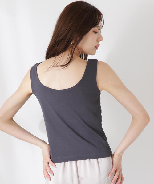 PROPORTION BODY DRESSING（プロポーションボディドレッシング）の「カップ付テレコ / 1215260605（Tシャツ/カットソー・レディース・ホワイト/ダークグレー・MEDIUM/SMALL）」の6枚目の写真