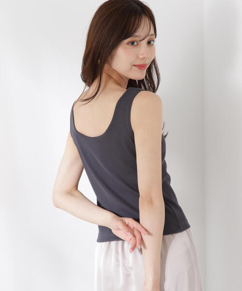 PROPORTION BODY DRESSING（プロポーションボディドレッシング）の「カップ付テレコ / 1215260605（Tシャツ/カットソー・レディース・ホワイト/ダークグレー・MEDIUM/SMALL）」の7枚目の写真