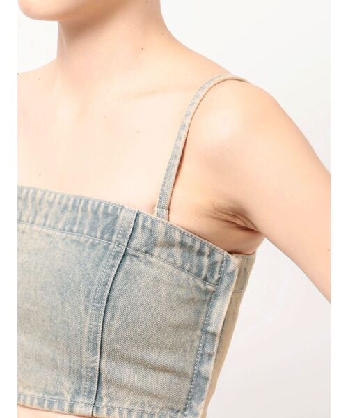 キャミソール BACKレースUP Corsetデニムビスチェ セール】BACKレースUP Corsetデニムビスチェ（キャミソール