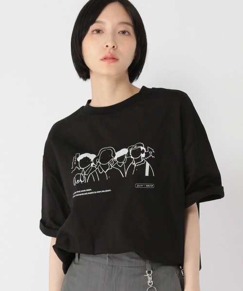 studio CLIP(スタディオクリップ)の「【daily CLIP×Rooo Lou】プリントTシャツ(Tシャツ/カットソー・レディース・ホワイト/スカイブルー/ブラック・FREE)」の2枚目の写真