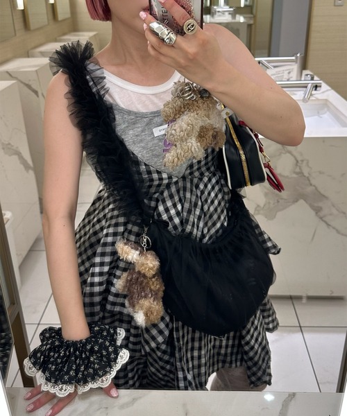 Alley Tokyo（アリートーキョー）の「ギンガムボリューミーキャミワンピ（ワンピース・レディース・ブラック系・FREE）」の2枚目の写真