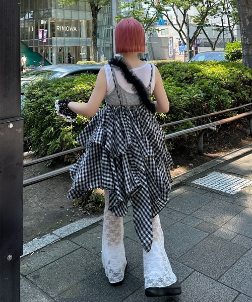 Alley Tokyo（アリートーキョー）の「ギンガムボリューミーキャミワンピ（ワンピース・レディース・ブラック系・FREE）」の3枚目の写真