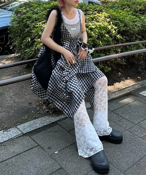 Alley Tokyo（アリートーキョー）の「ギンガムボリューミーキャミワンピ（ワンピース・レディース・ブラック系・FREE）」の17枚目の写真