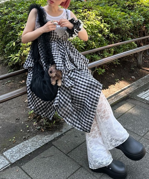 Alley Tokyo（アリートーキョー）の「ギンガムボリューミーキャミワンピ（ワンピース・レディース・ブラック系・FREE）」の20枚目の写真