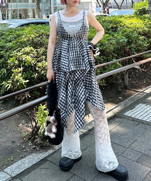 Alley Tokyo（アリートーキョー）の「ギンガムボリューミーキャミワンピ（ワンピース・レディース・ブラック系・FREE）」の22枚目の写真