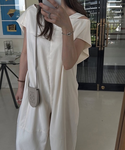 asymmetry bundle sleeve all-in-one（つなぎ/オールインワン