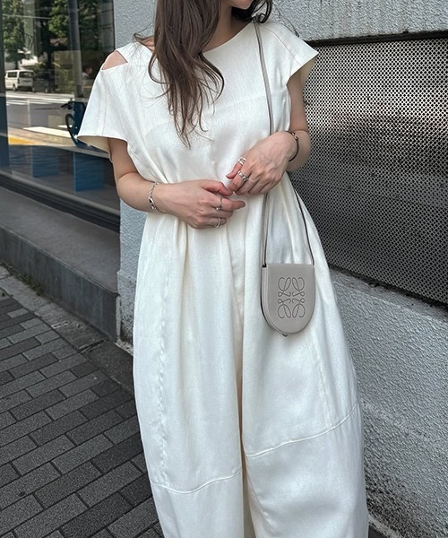 セール】asymmetry bundle sleeve all-in-one（つなぎ