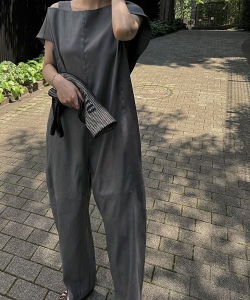 asymmetry bundle sleeve all-in-one（つなぎ/オールインワン