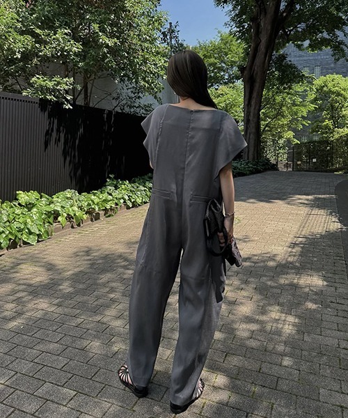 asymmetry bundle sleeve all-in-one（つなぎ/オールインワン