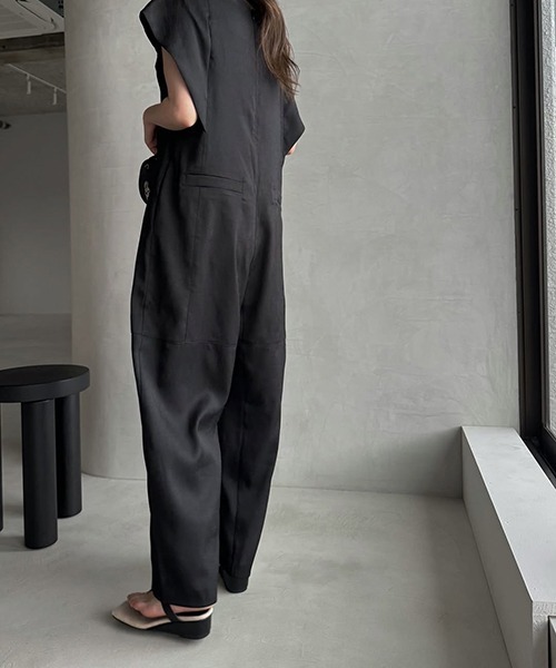 willfully コンビネゾン オールインワン セール】asymmetry bundle sleeve all-in-one（つなぎ