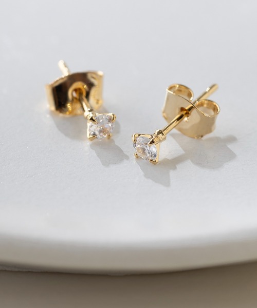 セール】【MAISON BREEZE】ピアス ニッケルフリー 3mm 4本爪