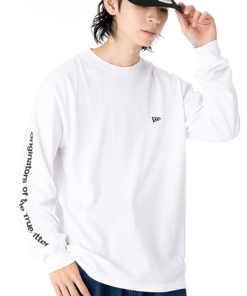 NEW ERA(ニューエラ)の「ニューエラ 長袖Tシャツ オリジナルロゴ ロンT(Tシャツ/カットソー・メンズ・ホワイト/ブラック・XXL/XL/L/S/M)」の1枚目の写真