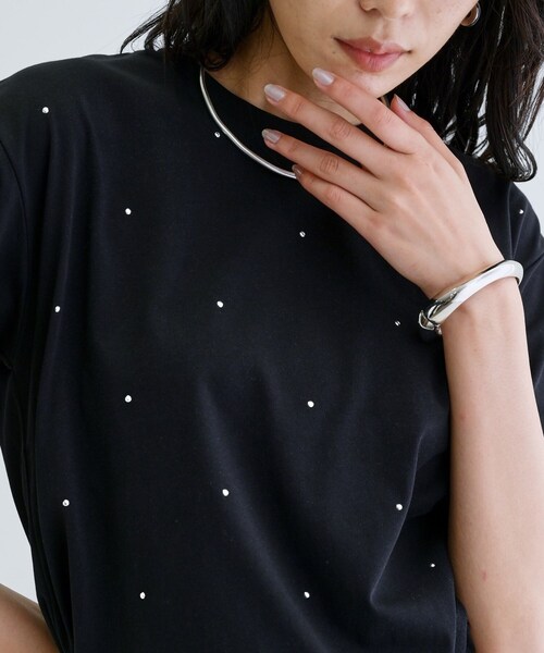 GALLEST(ギャレスト)の「ドットスタッズTシャツ(Tシャツ/カットソー・レディース・ブラック/オリーブ/ホワイト・38)」の3枚目の写真