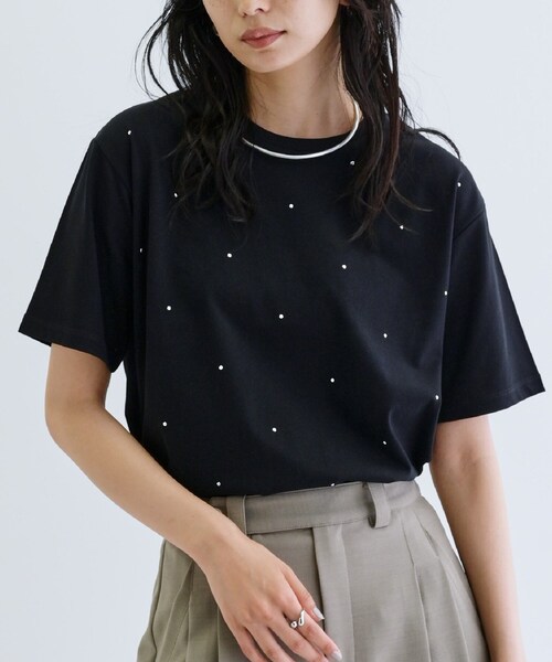 GALLEST(ギャレスト)の「ドットスタッズTシャツ(Tシャツ/カットソー・レディース・ブラック/オリーブ/ホワイト・38)」の20枚目の写真