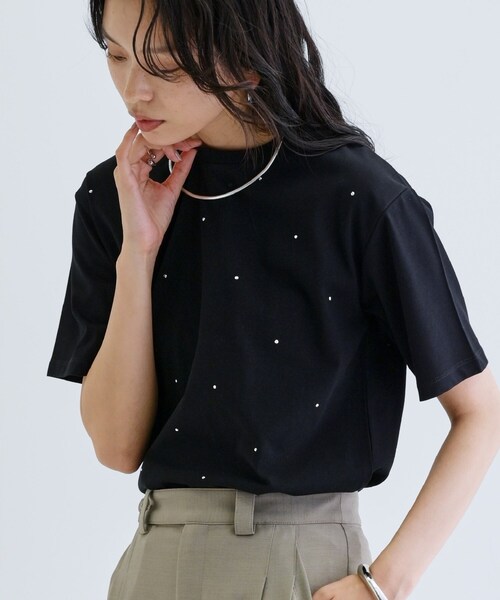 GALLEST(ギャレスト)の「ドットスタッズTシャツ(Tシャツ/カットソー・レディース・ブラック/オリーブ/ホワイト・38)」の17枚目の写真