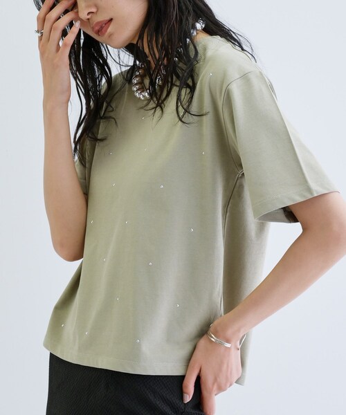 GALLEST(ギャレスト)の「ドットスタッズTシャツ(Tシャツ/カットソー・レディース・ブラック/オリーブ/ホワイト・38)」の12枚目の写真