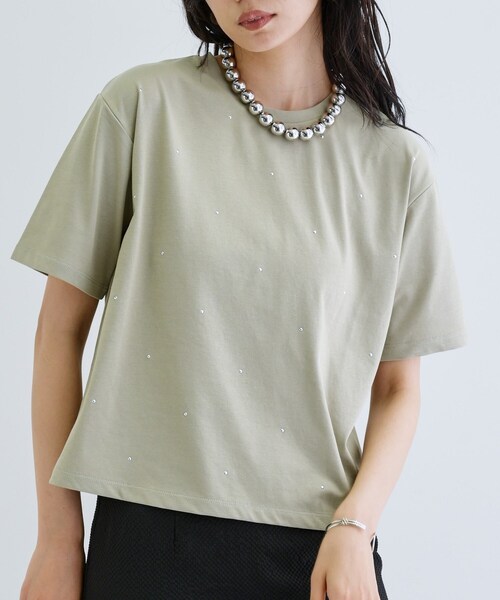 GALLEST(ギャレスト)の「ドットスタッズTシャツ(Tシャツ/カットソー・レディース・ブラック/オリーブ/ホワイト・38)」の10枚目の写真