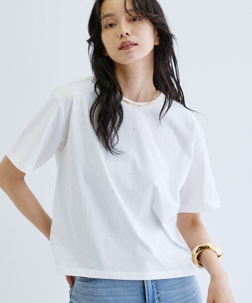 GALLEST(ギャレスト)の「ドットスタッズTシャツ(Tシャツ/カットソー・レディース・ブラック/オリーブ/ホワイト・38)」の7枚目の写真