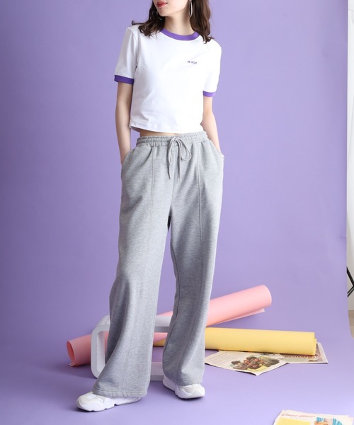 NERDY（ノルディ）の「ブレンク ロゴ  クロップド 半袖 Tシャツ（Tシャツ/カットソー・レディース・ピンク/ブルー/ブラック/パープル・S/SS/M）」の10枚目の写真