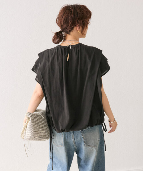 RIVE DROITE（リヴドロワ）の「【二の腕カバー】タックスリーブドロストブラウス（シャツ/ブラウス・レディース・ブラック/ブラウン/オフホワイト・FREE）」の11枚目の写真