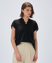 cloenc | 【マシンウォッシュ】レースドッキングトップス(Tシャツ/カットソー)