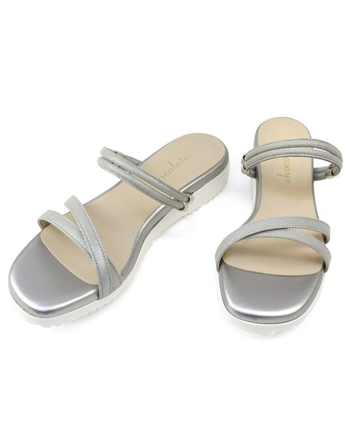 chocolates(チョコラテス)の「スクエアトゥ 2wayベルト ミュールサンダル【日本製】(サンダル・レディース・シルバー/ホワイト/ブラック/ピンク・S/M/L/LL)」の12枚目の写真