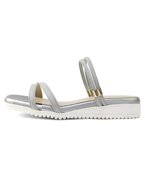 chocolates(チョコラテス)の「スクエアトゥ 2wayベルト ミュールサンダル【日本製】(サンダル・レディース・シルバー/ホワイト/ブラック/ピンク・S/M/L/LL)」の11枚目の写真