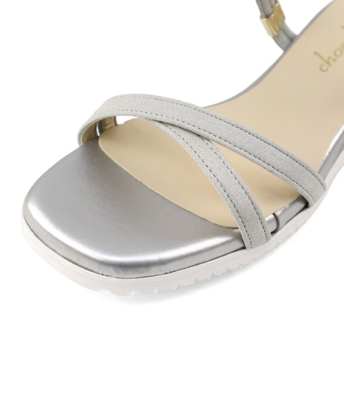 chocolates(チョコラテス)の「スクエアトゥ 2wayベルト ミュールサンダル【日本製】(サンダル・レディース・シルバー/ホワイト/ブラック/ピンク・S/M/L/LL)」の7枚目の写真
