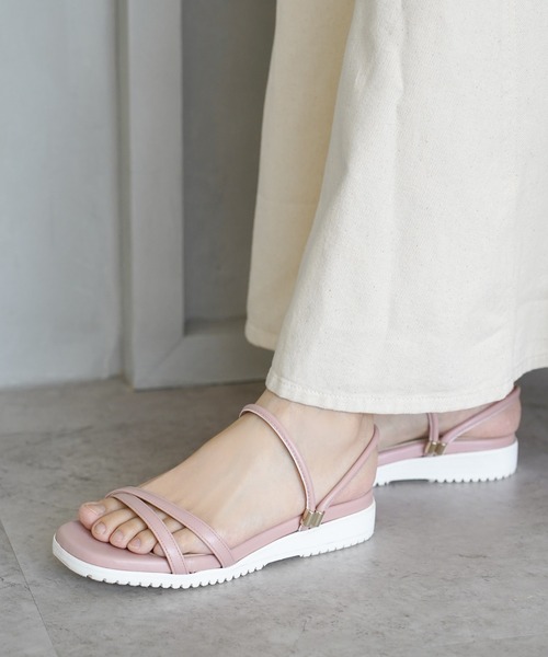 chocolates(チョコラテス)の「スクエアトゥ 2wayベルト ミュールサンダル【日本製】(サンダル・レディース・シルバー/ホワイト/ブラック/ピンク・S/M/L/LL)」の16枚目の写真