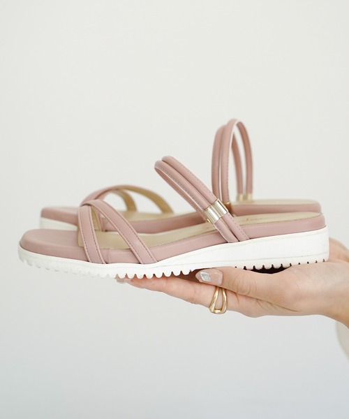 chocolates(チョコラテス)の「スクエアトゥ 2wayベルト ミュールサンダル【日本製】(サンダル・レディース・シルバー/ホワイト/ブラック/ピンク・S/M/L/LL)」の20枚目の写真