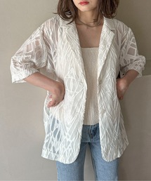 シアー5分袖ジャケット