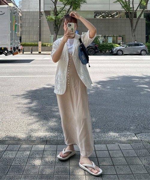 PILIT（ピリット）の「シアー5分袖ジャケット（テーラードジャケット・レディース・アイボリー/ブラック・MEDIUM）」の10枚目の写真