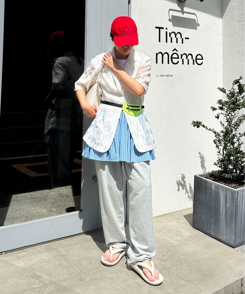 PILIT（ピリット）の「シアー5分袖ジャケット（テーラードジャケット・レディース・アイボリー/ブラック・MEDIUM）」の17枚目の写真