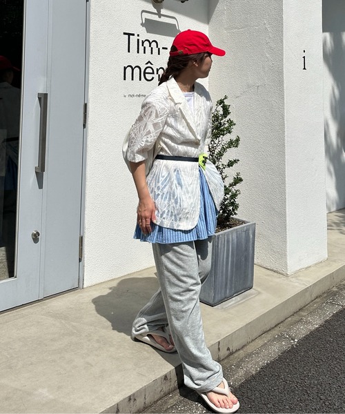 PILIT（ピリット）の「シアー5分袖ジャケット（テーラードジャケット・レディース・アイボリー/ブラック・MEDIUM）」の18枚目の写真