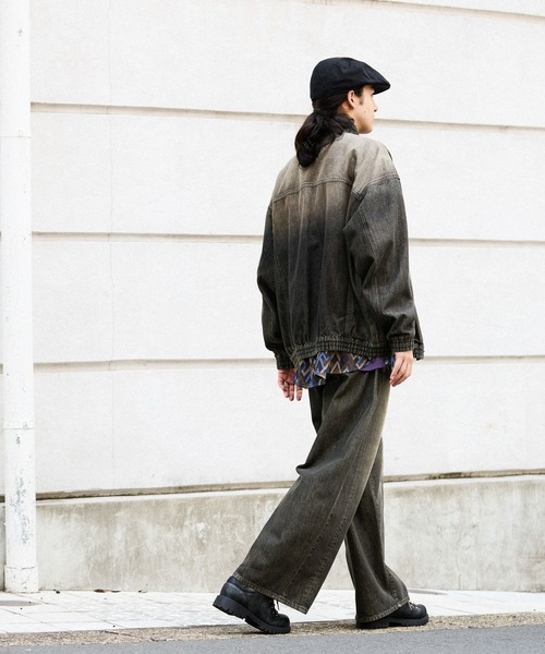 niko and...（ニコアンド）の「【niko and ...JEANS 2025AW】90sデニムスタンドブルゾン（ブルゾン・メンズ・チャコール/アクア・MEDIUM/LARGE）」の4枚目の写真