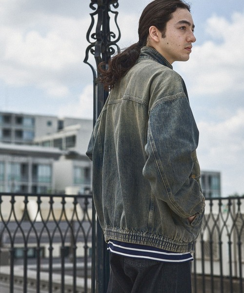 niko and...（ニコアンド）の「【niko and ...JEANS 2025AW】90sデニムスタンドブルゾン（ブルゾン・メンズ・チャコール/アクア・MEDIUM/LARGE）」の12枚目の写真