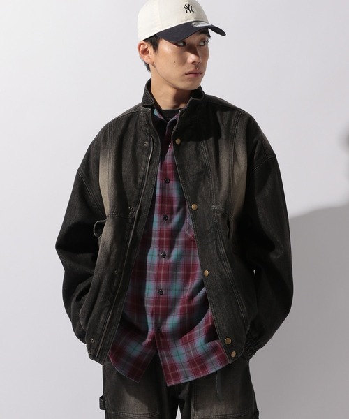 niko and...（ニコアンド）の「【niko and ...JEANS 2025AW】90sデニムスタンドブルゾン（ブルゾン・メンズ・チャコール/アクア・MEDIUM/LARGE）」の15枚目の写真