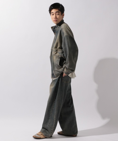 niko and...（ニコアンド）の「【niko and ...JEANS 2025AW】90sデニムスタンドブルゾン（ブルゾン・メンズ・チャコール/アクア・MEDIUM/LARGE）」の18枚目の写真