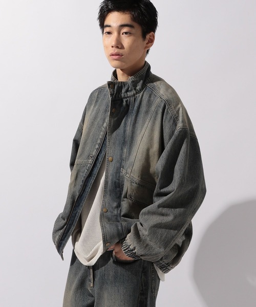 niko and...（ニコアンド）の「【niko and ...JEANS 2025AW】90sデニムスタンドブルゾン（ブルゾン・メンズ・チャコール/アクア・MEDIUM/LARGE）」の19枚目の写真