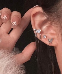 MASHIRO（マシロ）の「【MASHIRO】Y2Kモチーフピアス ドロップハートバタフライ６点セット（MA）（ピアス（両耳用））」