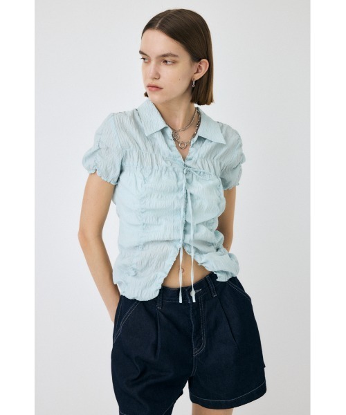 ブラウス シャツ 「セットアップ対応」SHIRRING RIBBON シャツ レディース セットアップ対応】SHIRRING RIBBON シャツ（シャツ/ブラウス