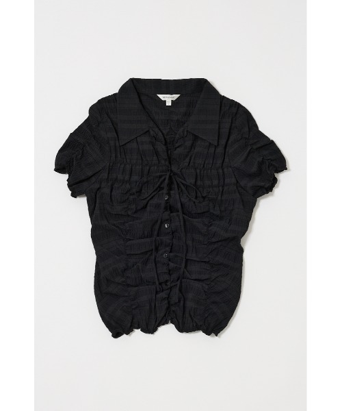 MOUSSY（マウジー）の「【セットアップ対応】SHIRRING RIBBON シャツ（シャツ/ブラウス・レディース・ホワイト/ブルー系その他/ブラック/ライトブルー・FREE）」の5枚目の写真