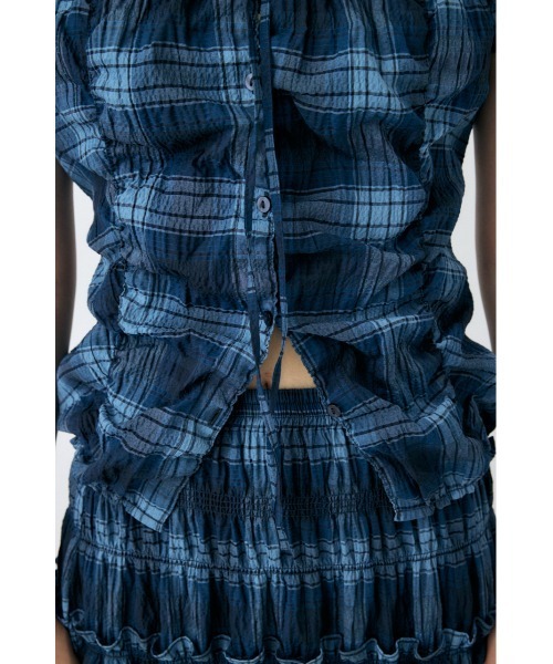 MOUSSY（マウジー）の「【セットアップ対応】SHIRRING RIBBON シャツ（シャツ/ブラウス・レディース・ホワイト/ブルー系その他/ブラック/ライトブルー・FREE）」の16枚目の写真